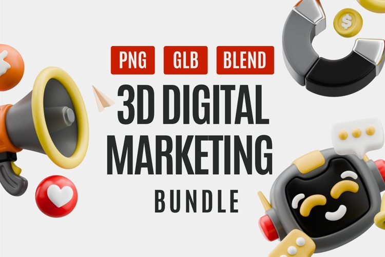 3D Digital Marketing Icon Bundle