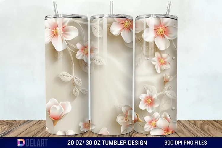 3D Floral Tumbler Wrap