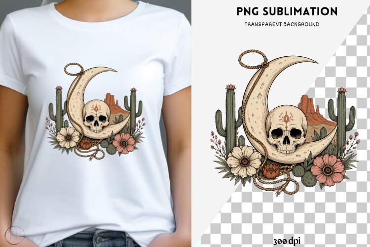 Western gothic halloween png design for T-shirts example image 1