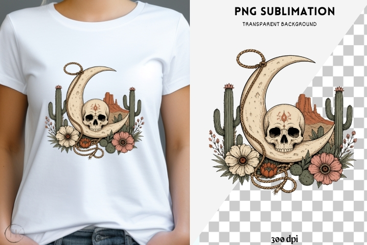 Western gothic halloween png design for T-shirts