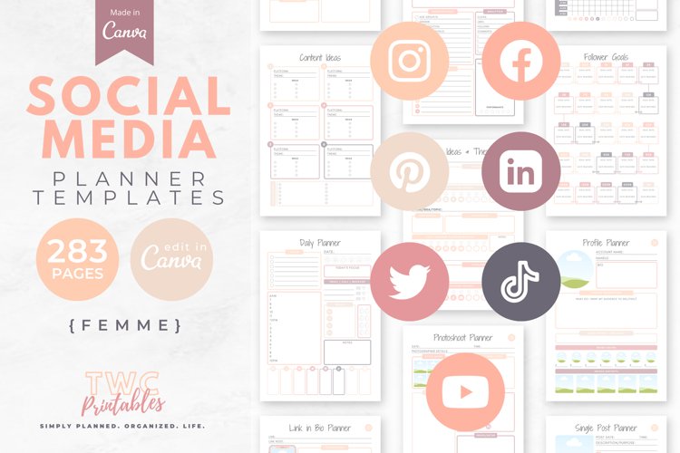 Social Media Planner Canva Templates