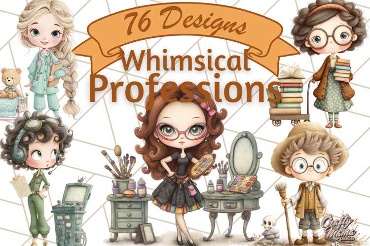 Cute Career Clipart Watercolor Professions Clip Art for Kids