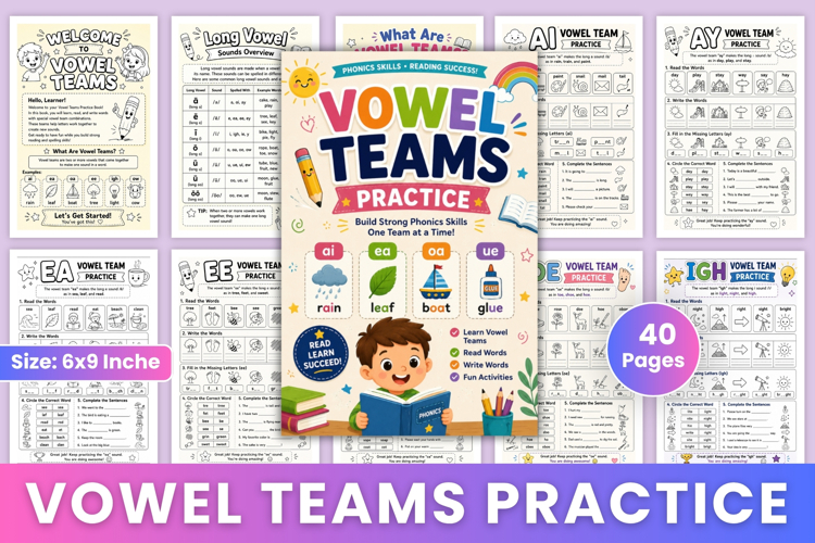 Vowel Teams Practice Workbook