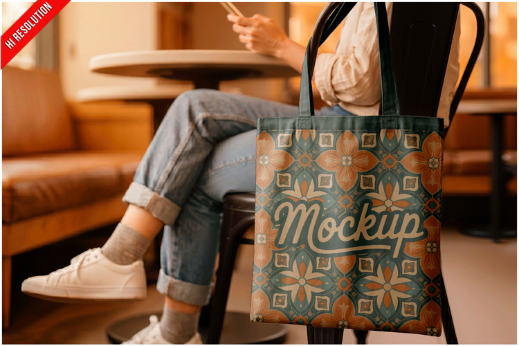 Canvas Tote Bag Hanging On Chair