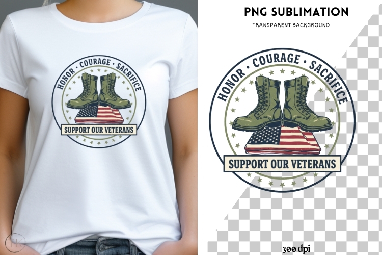 Support Our Veterans PNG | Honor Courage Sacrifice Design