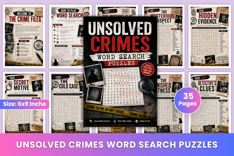 Unsolved Crimes Word Search Puzzles