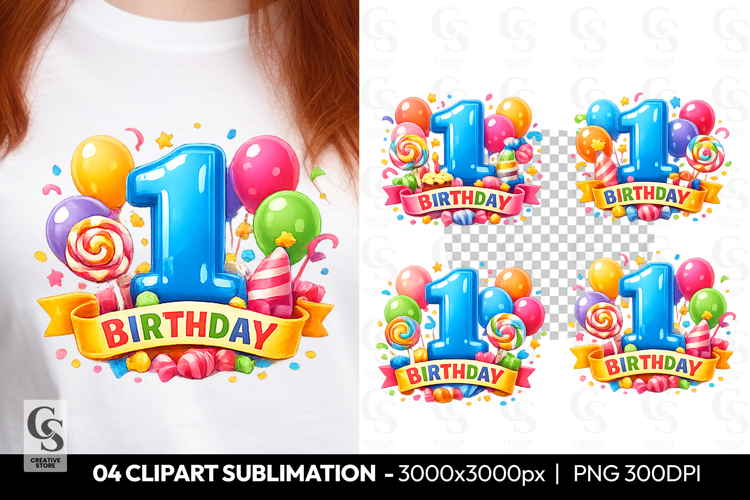 First Birthday Party Clipart PNG