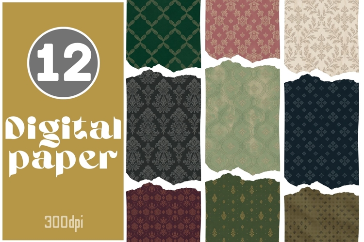 Classic Damask Digital Paper Pack