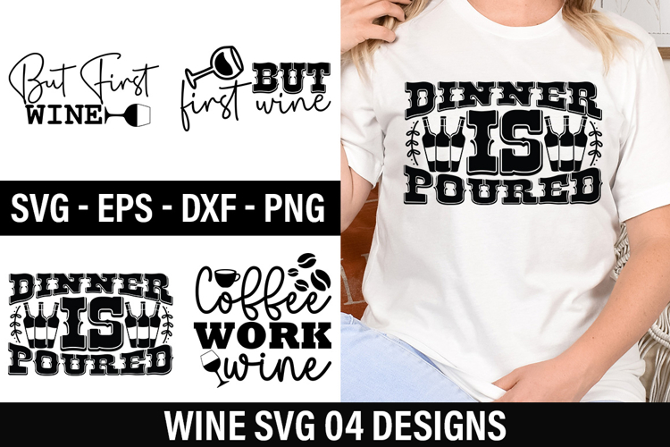 Funny Wine SVG Design - Coffee Work Wine
