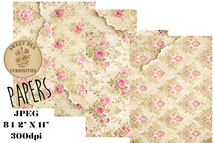 Sepia, Flowers, Grunge, Papers, Junk Journal