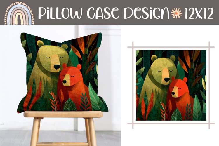 Cartoon Bears Pillow Design, Cartoon Animals Pillowcase