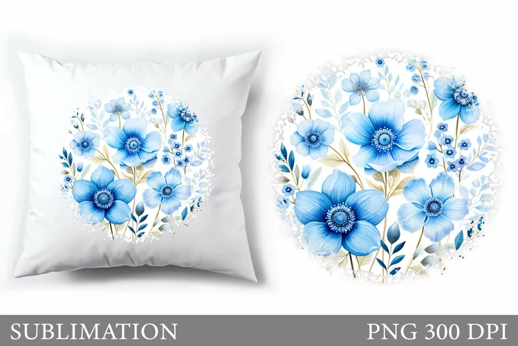 Wildflowers Pillow Design. Flowers Sublimation