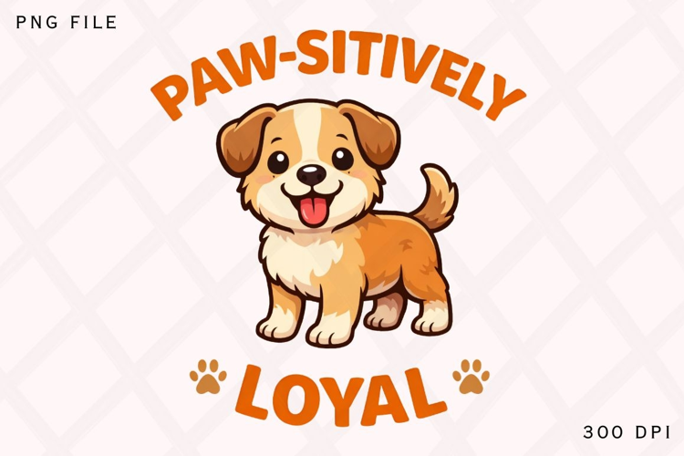 Pawsitively Loyal Funny Dog Lover Shirt Design, Cute Puppy