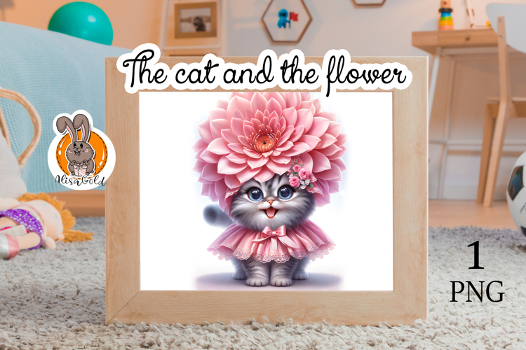The cat and the flowers