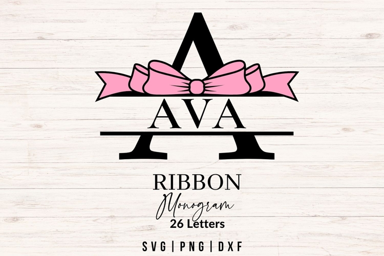Coquette Ribbon Monogram SVG Bundle | Baby Girl Ribbon