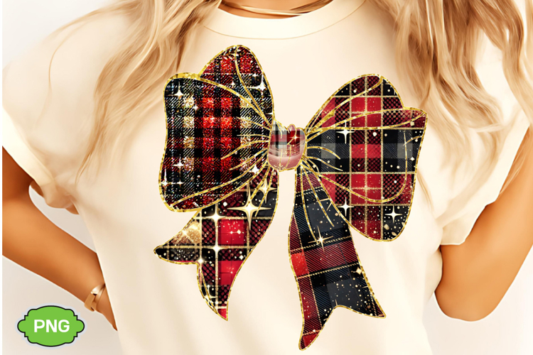 Christmas Coquette Bow PNG, Christmas Sublimation Design
