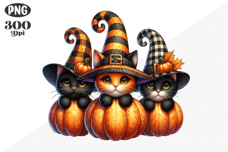 Halloween Cat And Pumpkin Sublimation - Clipart PNG Design