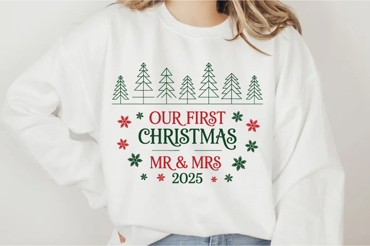 Our First Christmas As Mr & Mrs 2025 Svg Design