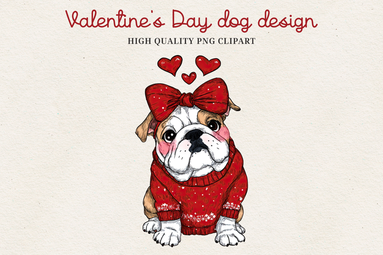 Valentine’s Day Cute Dog Clipart | Love Puppy PNG