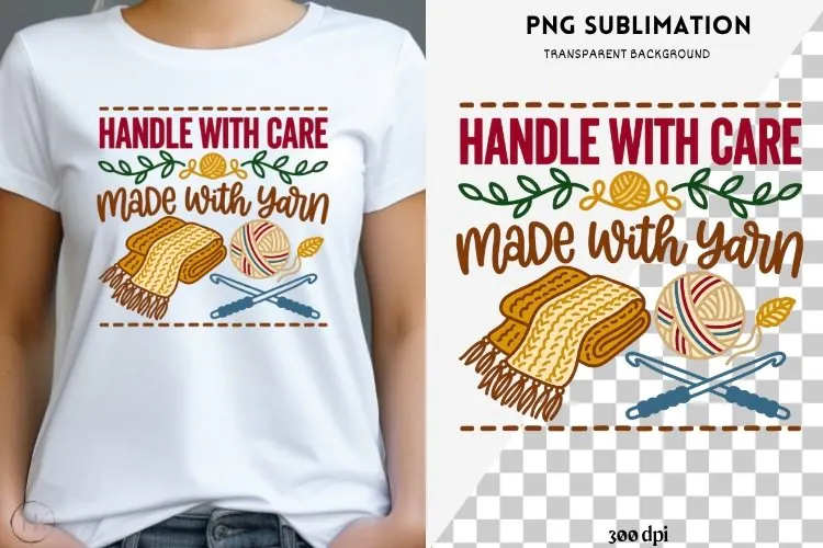 Christmas crochet png design for T-shirts