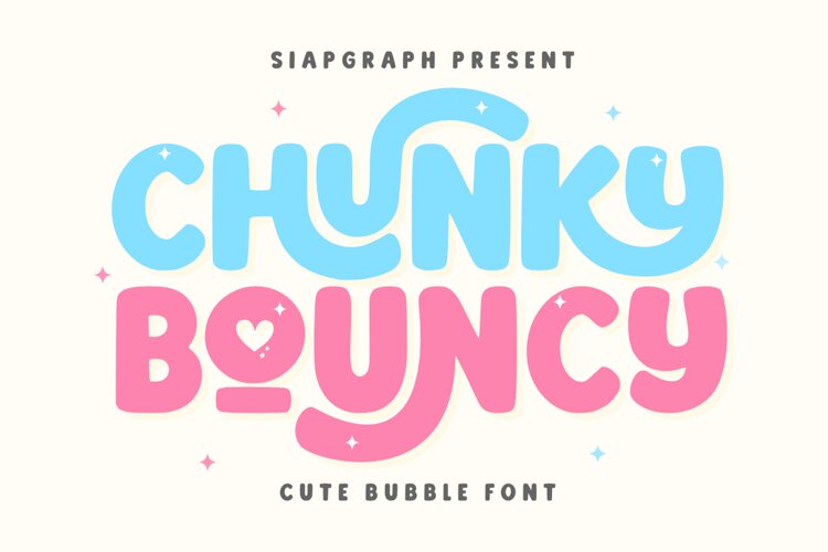 Chunky Bouncy - Cute Bubble Font example image 1