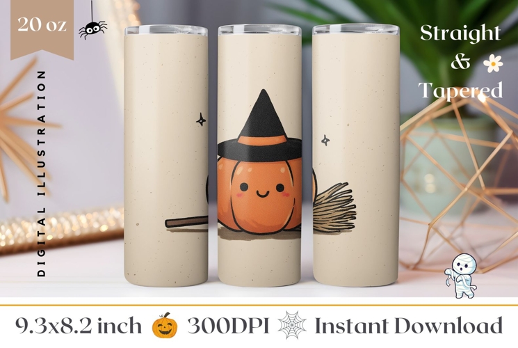 Cartoon Pumpkin Tumbler Design, Halloween Pumpkin PNG