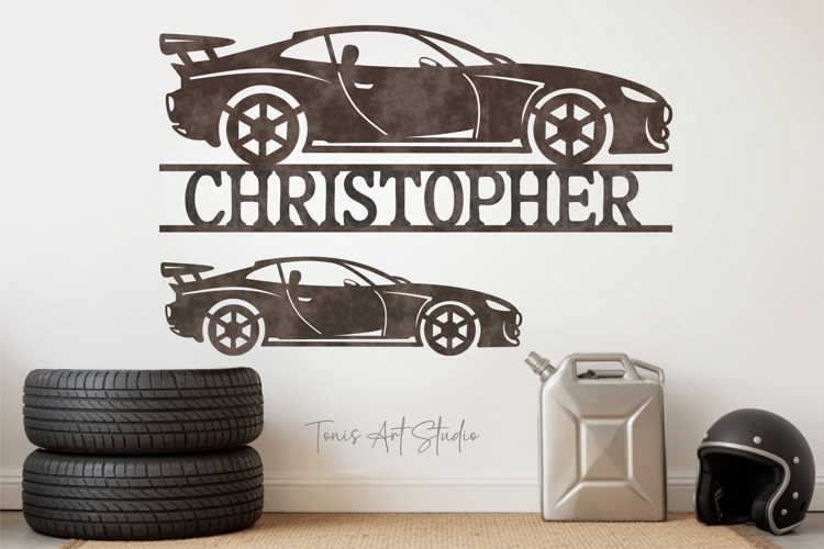 Race Car Monogram SVG | Car Laser Cut | Kids Room Wall Decor