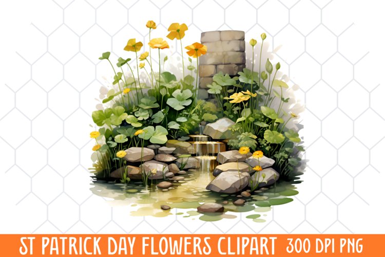 St Patrick Day Flowers Clipart