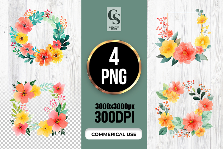 Floral Wreath Clipart Image 5