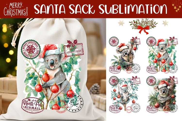 Christmas Koala Santa Sack, Christmas Santa Sack Designs