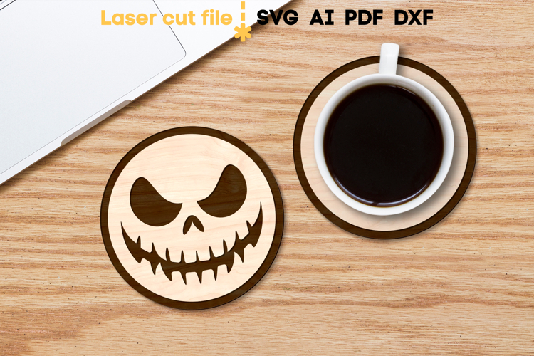 Halloween Coaster SVG laser cut file for Glowforge