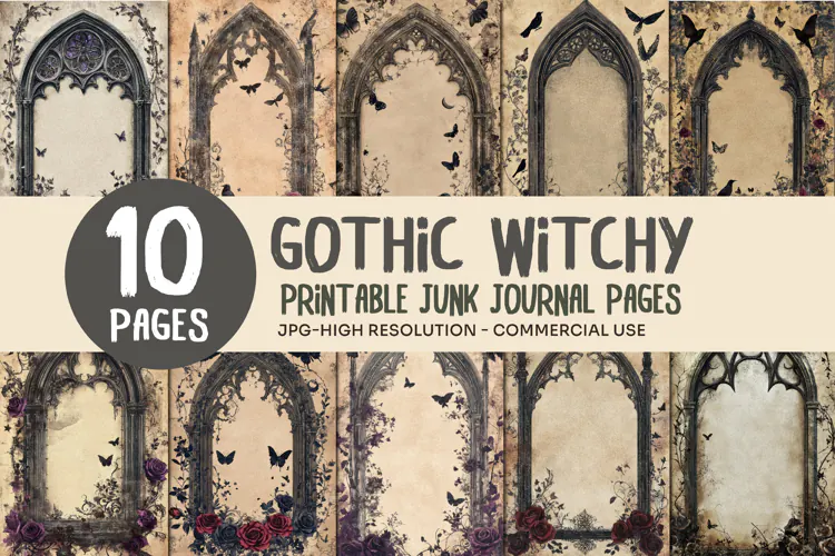 Gothic Arch Junk Journal Pages