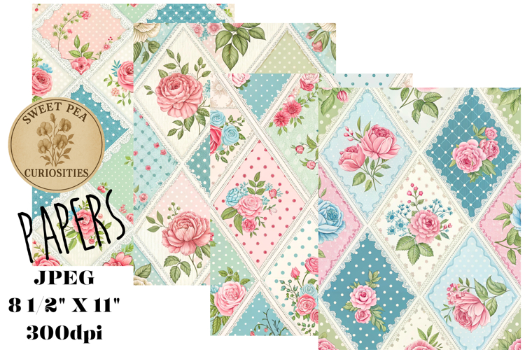 Shabby Chic, Flowers, Papers, Junk Journal