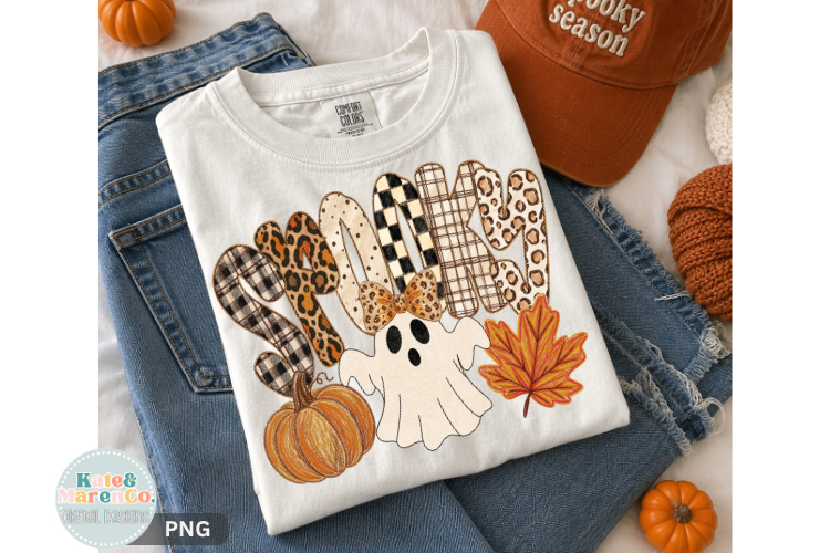 Spooky PNG | Preppy Halloween Ghost PNG | Boutique Fall PNG