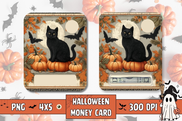 Vintage Halloween Money Card, Printable Halloween Print