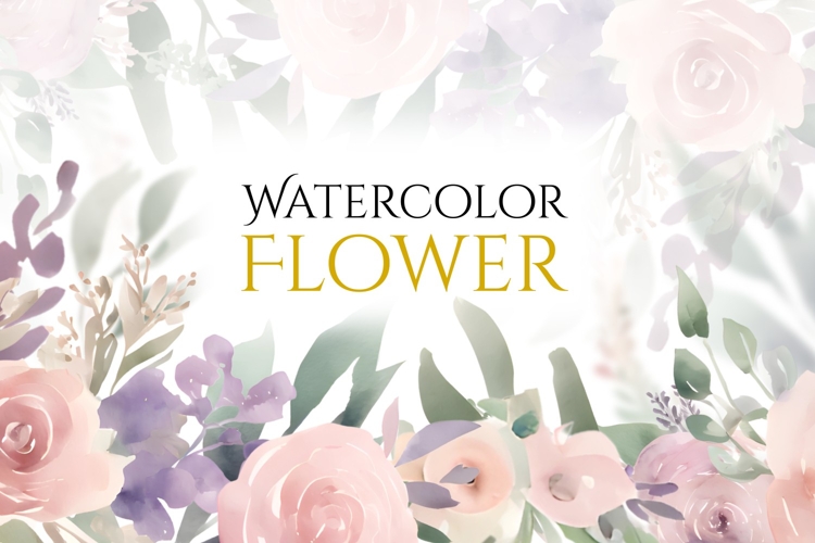 Watercolor Floral Clipart, Botanical Floral Ornament PNG