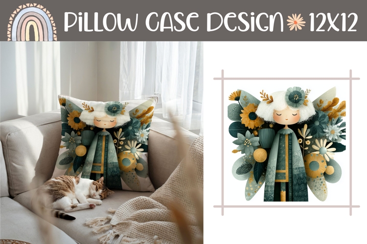 Cartoon Fairy Pillow Sublimation, Fantasy Pillow PNG