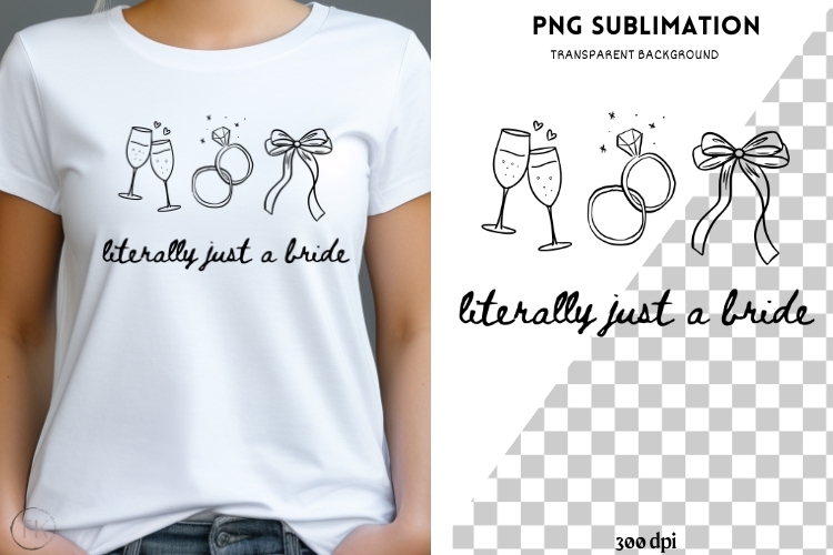 Bride png design for T-shirts