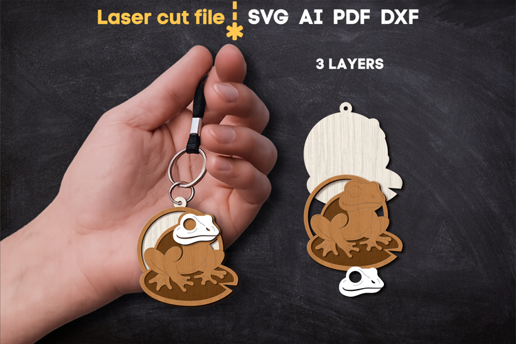 Halloween Frog Keychain SVG laser cut files for Glowforge