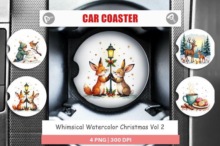 Whimsical Christmas Car Coaster