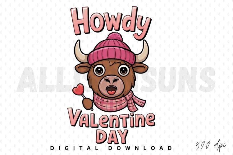 Howdy valentine day Sublimation PNG example image 1