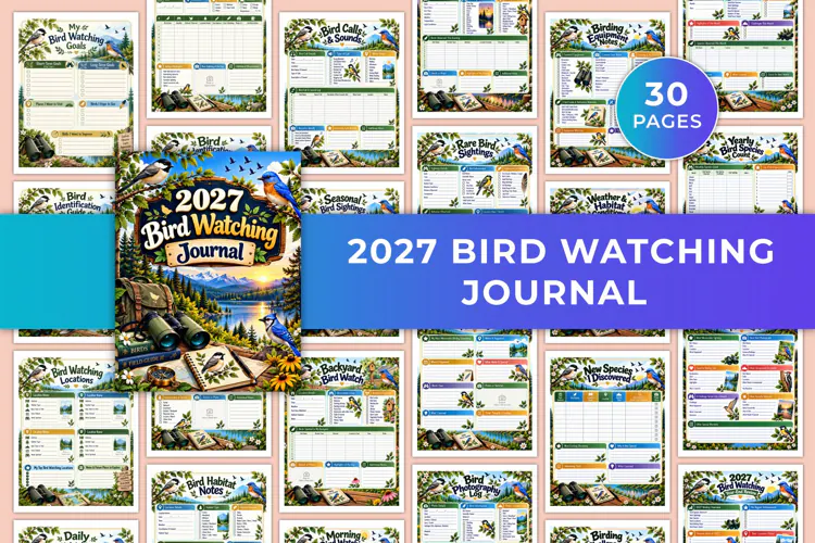 2027 Bird Watching Journal Kdp interiors