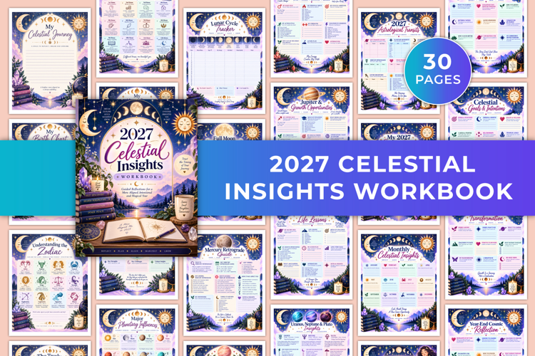 2027 Celestial Insights Workbook Kdp interiors
