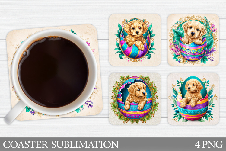 Easter Dog Coaster Design. Easter Coaster Sublimation