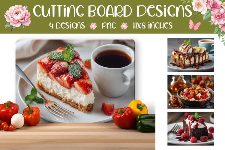 Strawberry Cheesecake Cutting Board, Cheesecake PNG