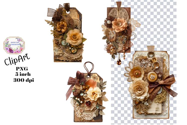 Tags, Label, Ephemera, PNG, Junk Journal, clipart