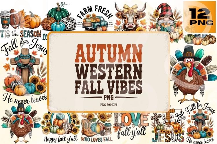 Autumn Western Fall Vibes Bundle - 300 DPI