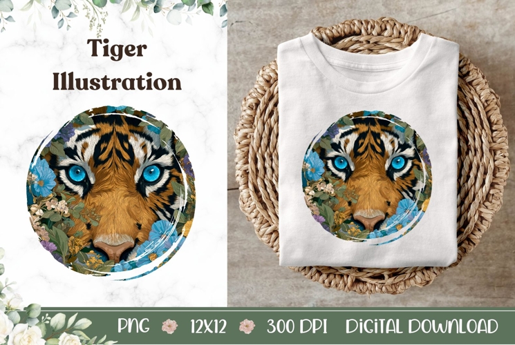 Cartoon Tiger Illustration, Blue Eyes PNG, Animals PNG