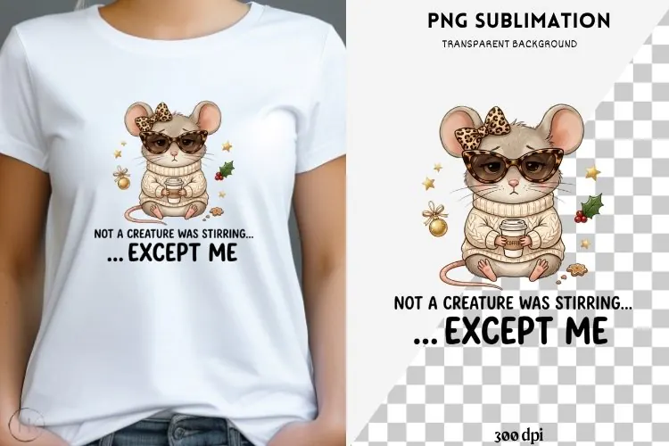 Funny Christmas animal quote png design for T-shirts
