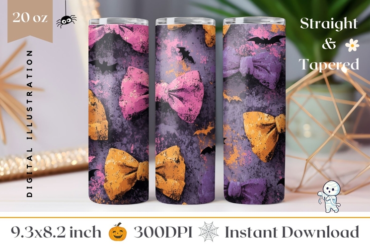 Halloween Bows Tumbler Wrap, Cute Halloween Tumbler Design